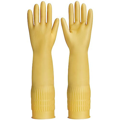 Rubber gloves on dishwashing cleaning 3 or 6 Pairs,Kitchen dish gloves,Reuseable. - size: Medium(Pack of 3)