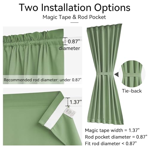 Vatge Sage Green Door Curtains for Door Window,Sidelight Front Door Curtains for Glass Window, 1 Panel, W12 x L72, Sage Green - color: Sage Green, size: 12"W x 72"L (Pack of 1)
