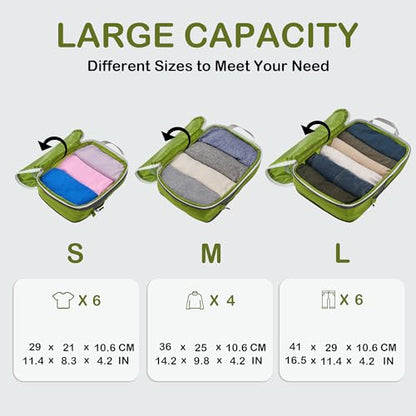 Cipway Compression Packing Cubes (3 Piece,Green) - color: Green, size: 3PCS