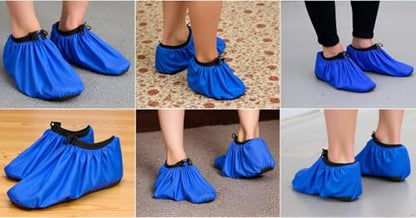 NAEE 5 Pairs Waterproof Anti slip Washable Reusable Boots Cover Indoor Shoe covers (L, Red), Large - color: Red, size: Large