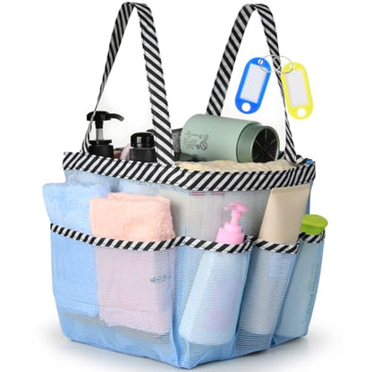 Temede Mesh Shower Caddy Portable for College Dorm Room Essentials - color: Blue