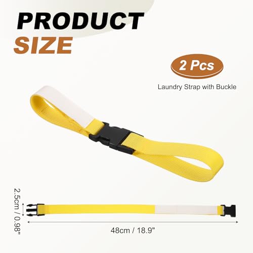 uxcell 2 Pcs Laundry Strap with Buckle, Multipurpose Laundry Strap Replacement Wash Care Utility Household Cleaning Loop Athletics Accessories Tools Storage, Yellow - color: Yellow