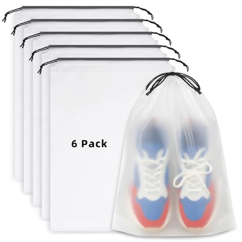 LazyMe Clear Shoe Bags for Travel, 11.8 x 15.7 Inch, 6 Pcs - color: Clear 6pcs