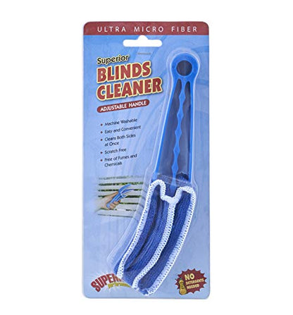 Blind Cleaner Duster Tool, Fan Blade Cleaner, Air Duct Cleaning Tools, Blue Window Blinds Cleaner with Microfiber Sleeve for Fans, Window Blinds, Vents, Shutters…-Superio - size: 1