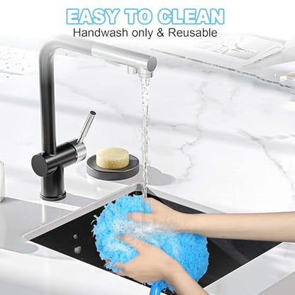 Eunice Ceiling Fan Cleaner Duster with Extension Pole,Blue 4.2FT - color: Blue, size: 4.2FT