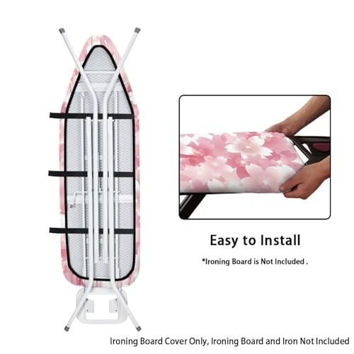 Cherry Blossom Ironing Board Covers Heavy-Duty Fabric Non Slip Padded Ironing Board Covers Non, Easy to Install - color: Cherry Blossom