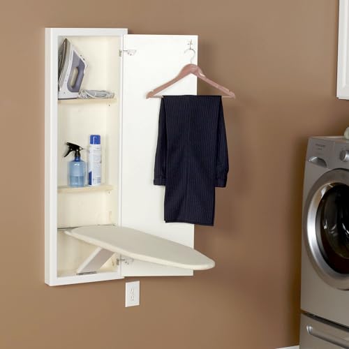 Household Essentials Stowaway in-Wall Ironing Board Finish: White - color: White
