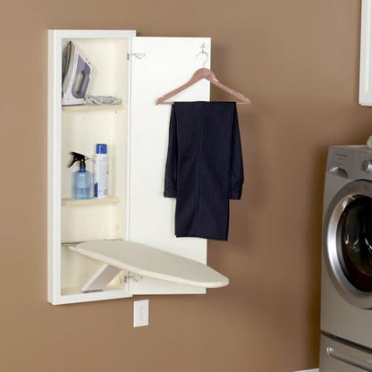 Household Essentials Stowaway in-Wall Ironing Board Finish: White - color: White