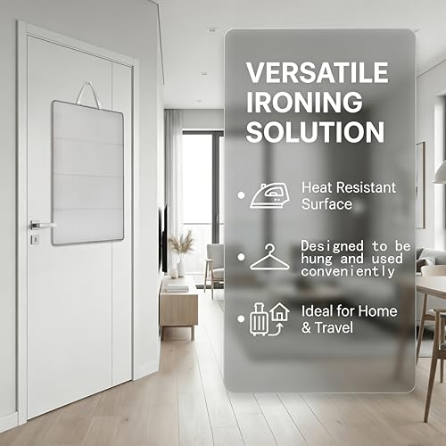 Large Ironing Mat with Mesh Pad, Foldable & Portable - size: 26.4"L x 15.9"W