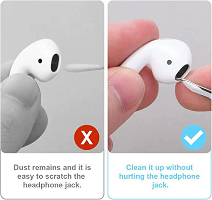 AOMIG Airpod Cleaner Kit, 3 in 1 Earbuds Cleaning kit,Phone Cleaner kit with Soft Brush for Wireless Earphones Bluetooth Headphones Charging Box Accessories, Computer, Keyboard, Camera（White）
