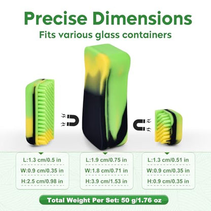 Magnetic Glass Cleaner Kit, Dual Silicone Scrubbers with Handle, Black - color: Black