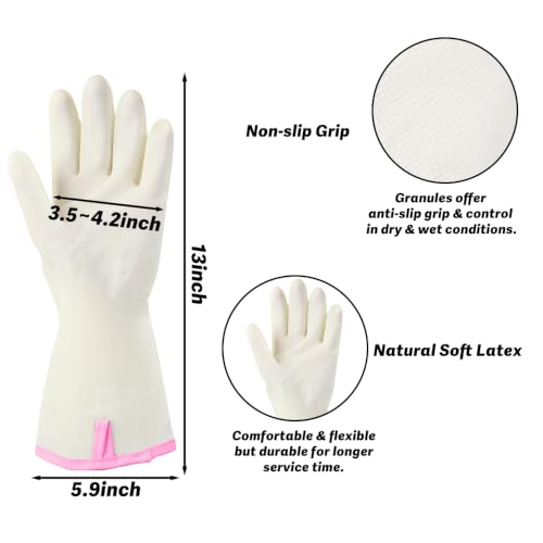 Rubber Cleaning Reusable Gloves, Practical House Warming Gifts - color: Pink-blue-couple