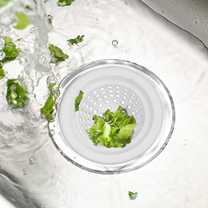 2 PCS Kitchen Stainless Silicone Sink Strainer, 4.5 inch Diameter… (White) - color: White
