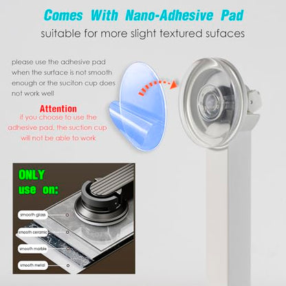 Foldaway Clothes Wall Mounted Drying Rack with Suction Cup,All Metal in Space Aluminum, Foldable, Retractable, Portable for Laundry (White) - color: White