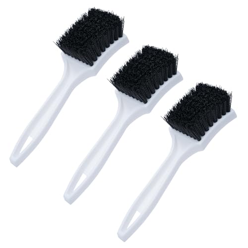 Nanoskin Stiff Scrub Brushes for Carpets & Floor Mats, Black, 3-Pack - color: Black and White, size: 8.5 Inch (Pack of 3)