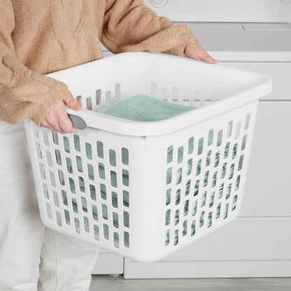 Sterilite Square Laundry Basket, Plastic Clothes Hamper, 12 Pack - color: 1.5 Bushel - White, size: 12 Pack