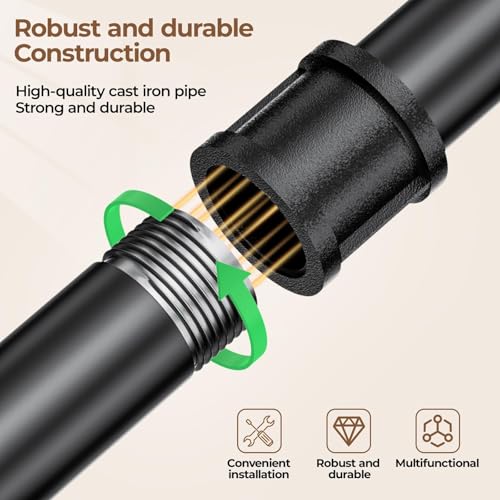 38.4In Wall Mounted Clothes Rack , 2 Pack Industrial Pipe Clothing Rack