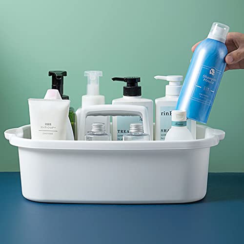 Haundry Large Cleaning Supplies Caddy with Handle, Plastic Storage Bucket Organizer for Cleaning Products, Shower Caddy Basket for Car, Dorm, Bathroom, Garden, Kitchen -White - color: White