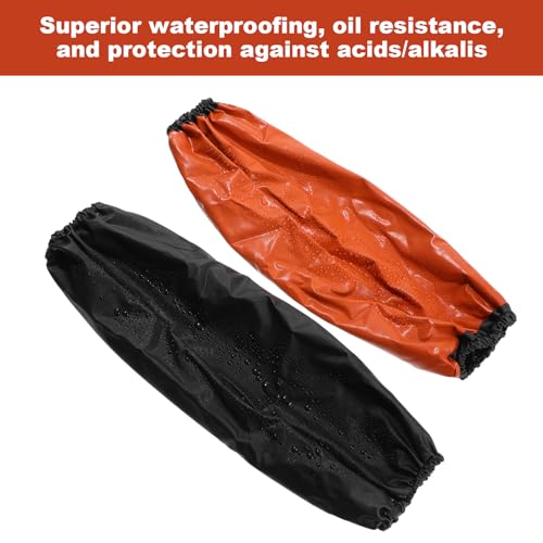 4 Pairs PVC Waterproof Arm Sleeves Covers – Oilproof, Acid & Alkali Resistant – Forearm Protectors for Cooking, Cleaning, Painting, Dog Grooming (15.76” x 7.88”, Heavy-Duty PVC)