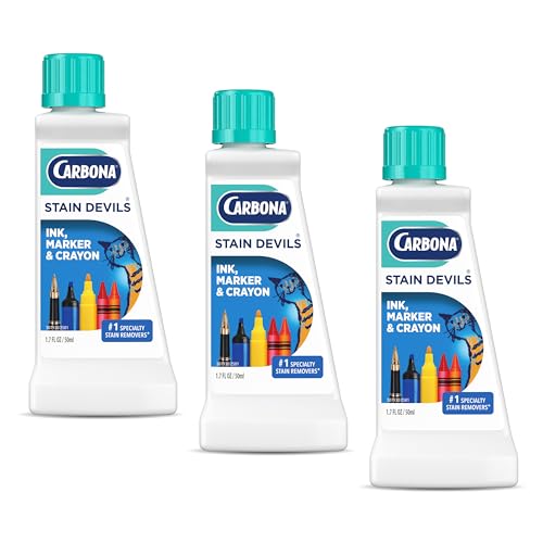 Carbona Stain Devils® #3 | Ink, Marker & Crayon | Professional Strength Laundry Stain Remover | Multi-Fabric Cleaner | Safe On Skin & Washable Fabrics | 1.7 Fl Oz, 3 Pack - size: 1.7 Fl Oz (Pack of 3)