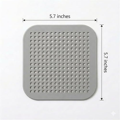 5.7 Inch Large Shower Drain Hair Catcher (2-Pack) - Silicone Square Flat Drain Cover, Fits 5" and 6" Standard Shower Drains, Extra Large Hair Catcher for Bathroom Bathtub & Kitchen Sink - Gray - color: Grey(2pcs)