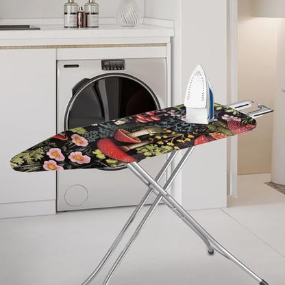 Mushroom Flower Shrub Ironing Board Cover Washable Iron Protector Cover Dust Cover with Elastic Edge Snug Fit Ironing Board Home & Kitchen Accessories Easy to Install - color: Mushroom Flower Shrub