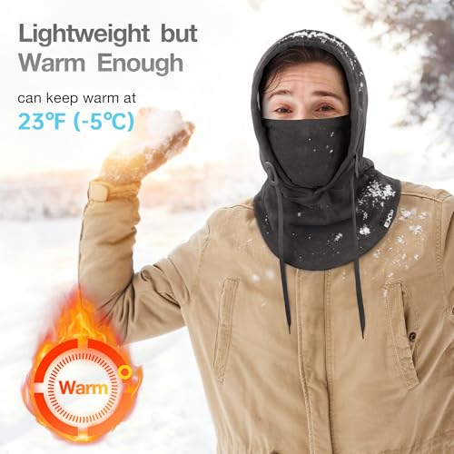 Balaclava Ski Mask, 4-in-1 Warm Adjustable Neck Gaiter for Men Women - color: Heather Grey
