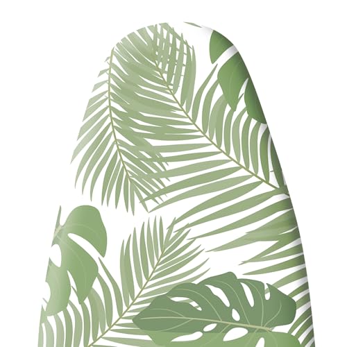 Extra Thick Ironing Board Cover and Pad, 15x54 Ironing Board Cover, Resist Scorching and Staining,Elastic Edges,Green Leaves Tropical Palm Leaf - color: Green Leaf