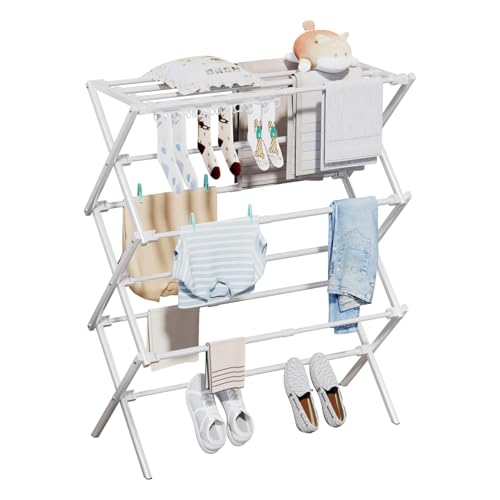 Homde Foldable Drying Rack for Apartments: 11 Poles with 18 Sock Slots
