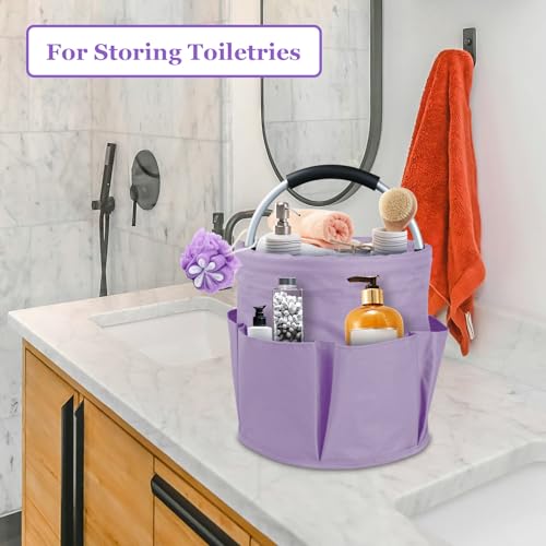 2Pcs 17L Collapsible Cleaning Supplies Caddy with Handle for Travel, Purple - color: Purple, size: 2PCS