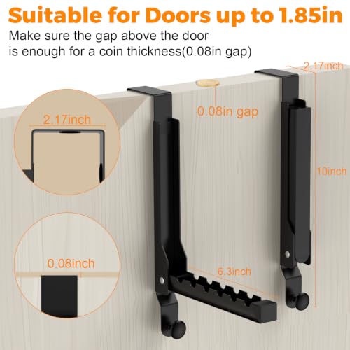 2 Pack Over The Door Hooks & Drying Rack - color: Black-2(m2)