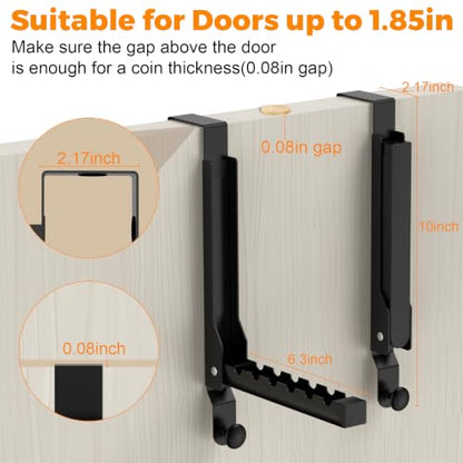 2 Pack Over The Door Hooks & Drying Rack - color: Black-2(m2)