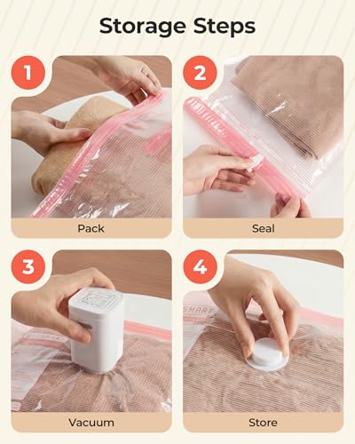 BAGSMART Travel Vacuum Bags with Rechargeable Electric Pump, 21PC Kit - size: 21 Pcs Travel Sets
