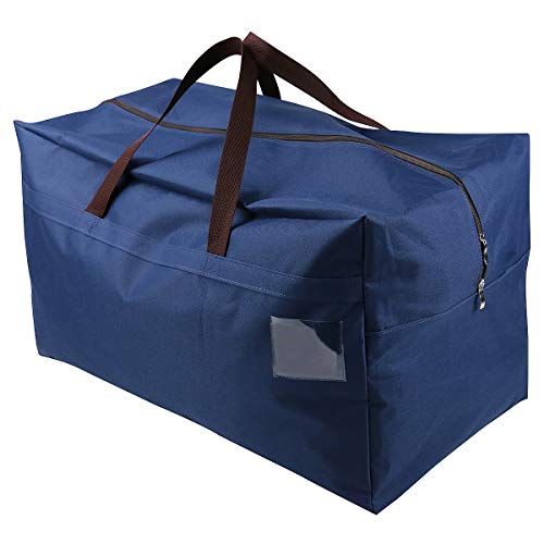 AMJ 100L Large Storage Bag for Comforters, Blankets, Clothes, Quilts and Towels, Better and Sturdy Organizer Bag, Thick Ultra Size Under Bed Storage, Moisture Proof, Blue - color: Blue