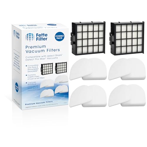AZ4000 Replacement filter set compatible with Shark Detect Pro Max Upright Vacuum Models AZ4000 AZ4002 AZ4000C AZ4002W 2 Hepa Filters + 4 Foam & Felt Sets part # XFFKAZ4000 & XHFAZ4000 - size: 2 HEPA + 4