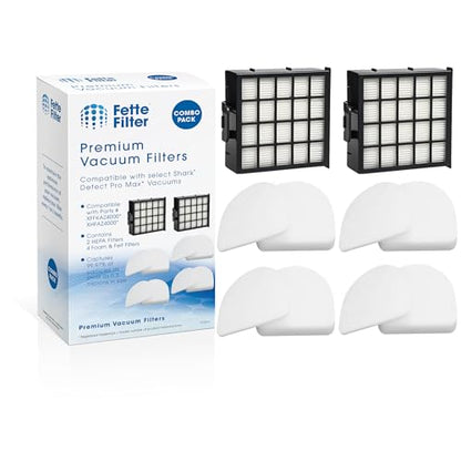 AZ4000 Replacement filter set compatible with Shark Detect Pro Max Upright Vacuum Models AZ4000 AZ4002 AZ4000C AZ4002W 2 Hepa Filters + 4 Foam & Felt Sets part # XFFKAZ4000 & XHFAZ4000 - size: 2 HEPA + 4