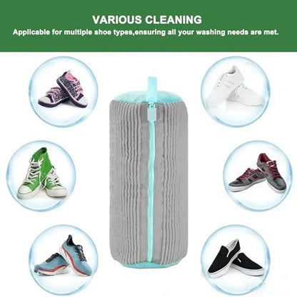 Shoes Washing Machine Bag(2 Pack),Reusable Laundry Bag for Washing Machine,Include 1 Dryer Mesh Bag and 2 Drying Racks,Shoes Bags with Durable Zipper for Sneakers and Canvas Shoes - color: Grey-2PCS