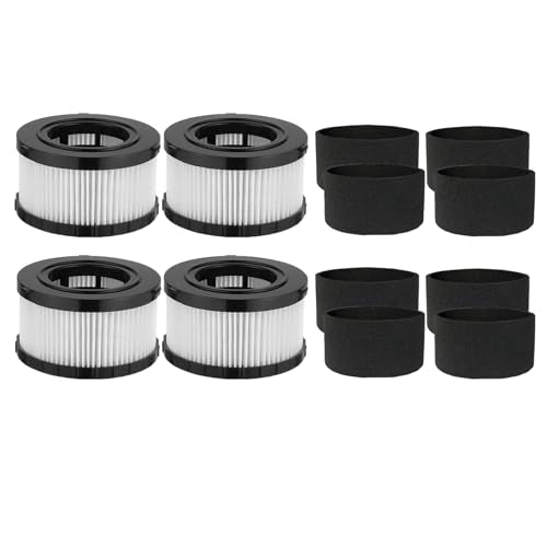 4 Pcs DC5151H HEPA Filter Compatible with DEWALT DC5151H DC515 DCV517 - size: 4 Pack + 8 Foam Filters