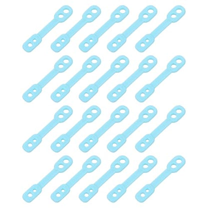uxcell 40Pcs Clothes Hanger Windproof Plastic Strip Hook, Anti-Slip Off Windproof Fixed Buckle, Anti-Drop Strips Hanger Fixation for Outdoor Indoor Blue - color: Blue