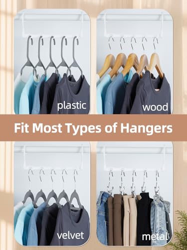 HOUSE DAY White Magic Space Saving Hangers, Premium Smart Hanger Organizer - color: White, size: 10 Pack