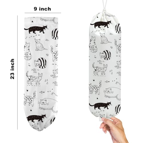 2Pcs Cat Plastic Bag Holder, Wall Mount Grocery Bag Holder - color: multicolour 1326