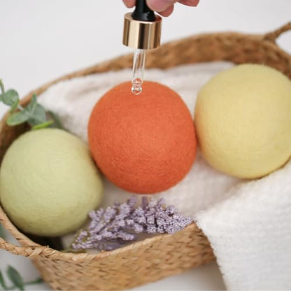 Wool Dryer Balls Handmade 3 Pack XL, Laundry Dryer Balls,100% New Zealand Wool Natural Fabric Softener,Reusable 1000 Loads,Wrinkles Free, Shorten Drying Time,Baby Safe (3 Pack XL,Winter Sunshine) - color: Winter Sunshine
