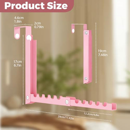Pink Over the Door Hooks,Foldable Over the Door Hanger for Clothes - color: Pink-2