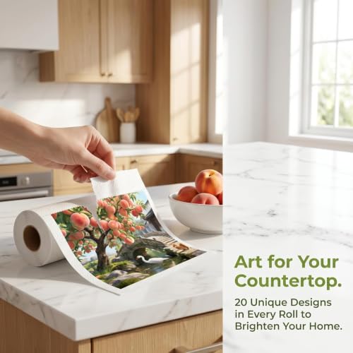 Printed Kitchen Cleaning Cloth Roll, Thick Absorbent Hand-Tear Lazy Cloth - color: Fruits