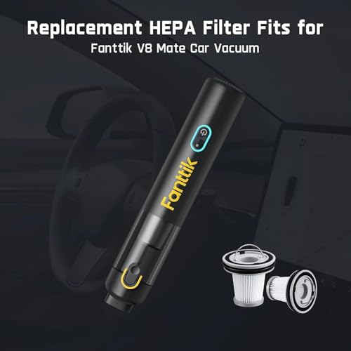 Fanttik 2-Pack Replacement HEPA Filter, Washable and Reusable Filter Fits for Fanttik V8 Apex & V8 Mate & V10 Mix & Slim V10 Apex Car Vacuum (AV8001)