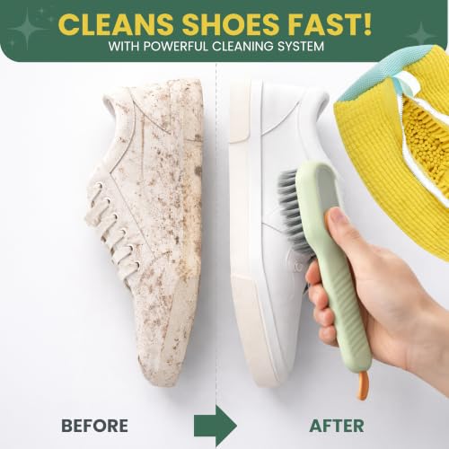AMSY Ultimate Shoe Cleaning Bundle – Sneaker Cleaner Kit with Shoe Washing Machine Bag, Laundry Brush for Sneakers and Clothing Stains, Bundled with 2 Pack Fels Naptha Soap - color: Yellow Laundry Bag