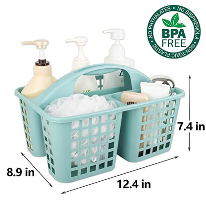 Portable Shower Caddy Basket Plastic Storage Basket with Divided Light Blue - color: Light Blue