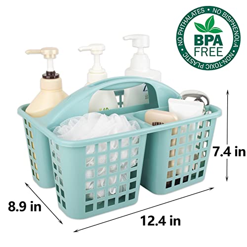 Portable Shower Caddy Basket Plastic Storage Basket with Divided Light Blue - color: Light Blue