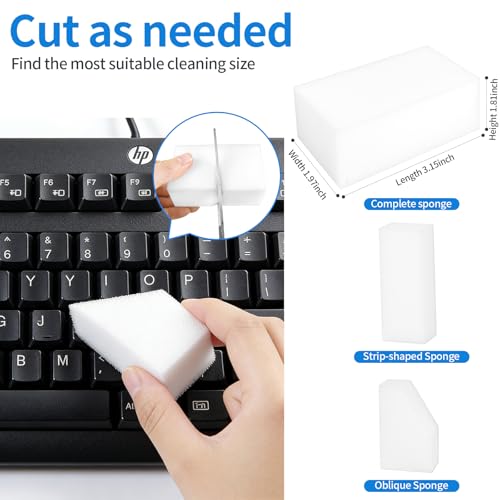 50-Pack Magic Sponges Cleaning Eraser Multi-Functional Melamine Sponge Foam Cleaning Pads for Household Bathroom Furniture Bathtub Sink Cleaning Kitchen Dish Sponge, 3.1"x1.9"x1.2" - size: 50 Count 8x5x3cm