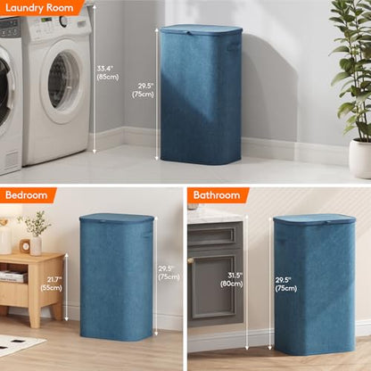 Lifewit 105L Large Laundry Hamper with Lid, Removable Inner Bag, Dark Blue - color: Dark Blue, size: 105L